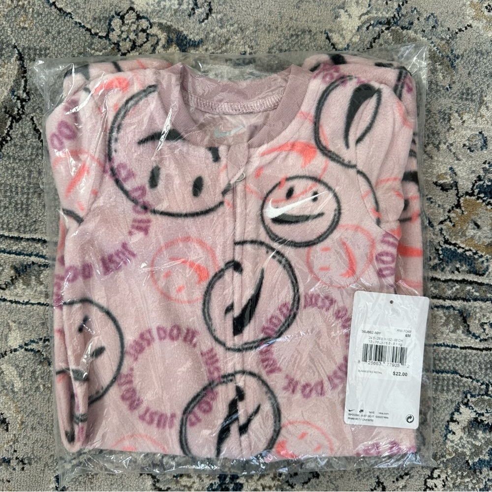 Nike Pink Smiley Face Onesie